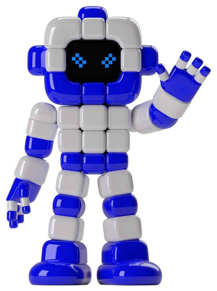 PixnMind robot mascot